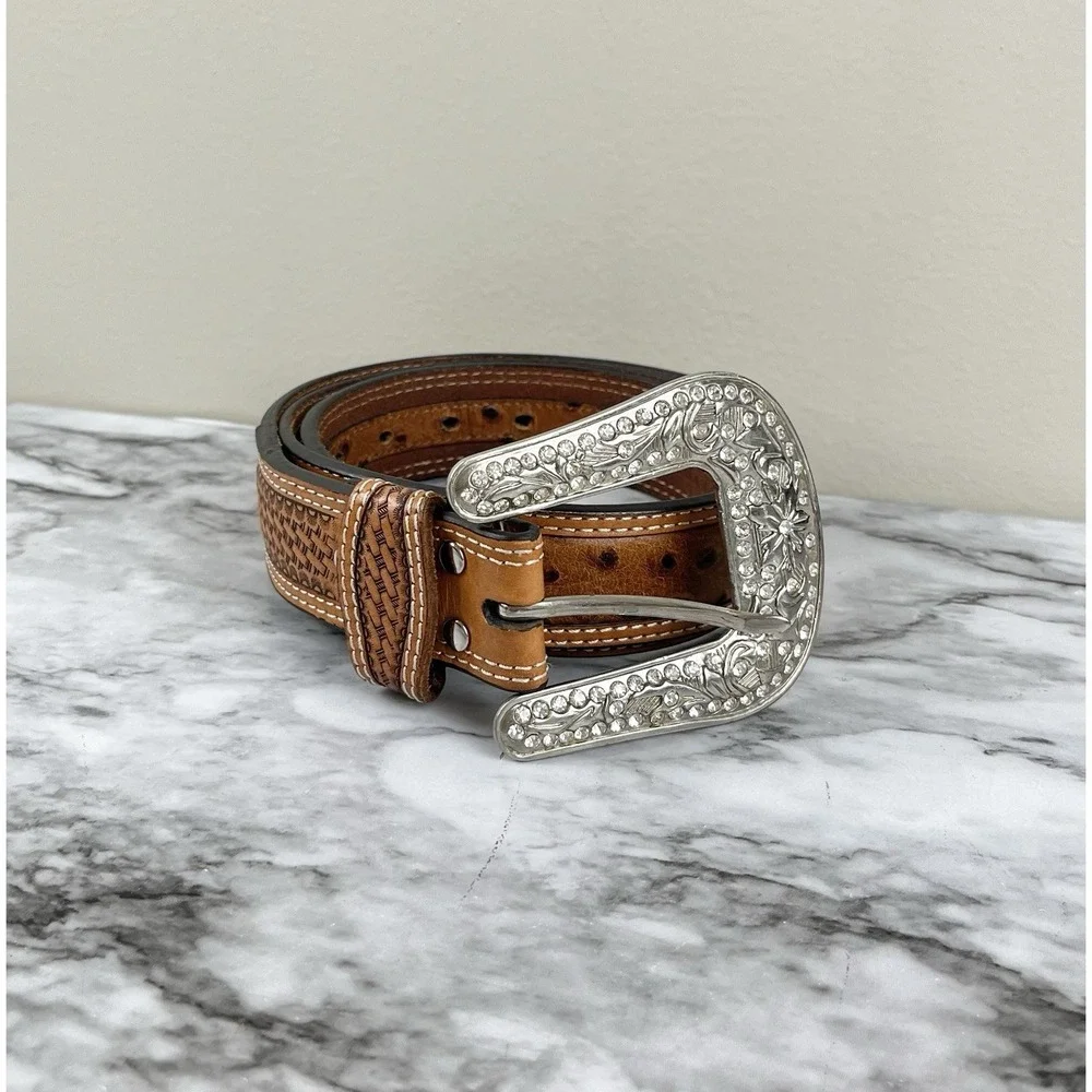 NOCONA‎ Men's Western Style Belt Basketweave Genuine Leather N24580153 Sz 42